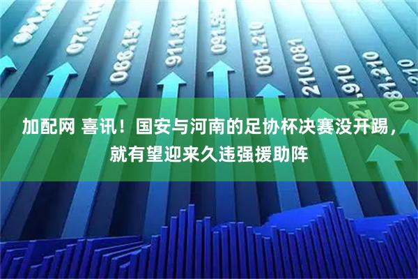 加配网 喜讯！国安与河南的足协杯决赛没开踢，就有望迎来久违强援助阵