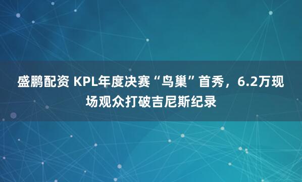 盛鹏配资 KPL年度决赛“鸟巢”首秀，6.2万现场观众打破吉尼斯纪录